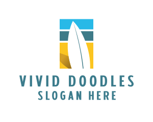 Surfboard Surf Beach logo design