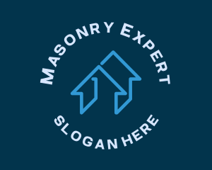 Minimalist Blue House logo design