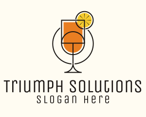 Geometric Lemon Cocktail Logo