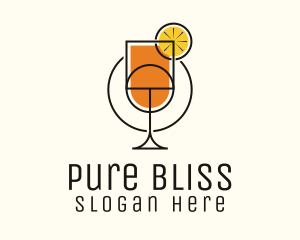 Geometric Lemon Cocktail logo design