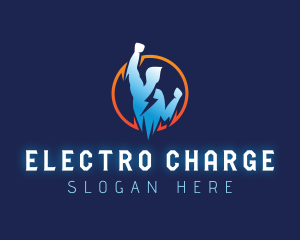 Human Lightning Power logo design