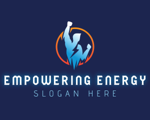 Human Lightning Power logo design