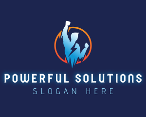 Human Lightning Power logo design