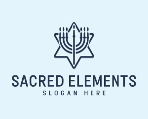 Jewish Menorah Star logo