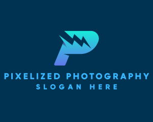 Power Lightning Bolt Letter P logo design