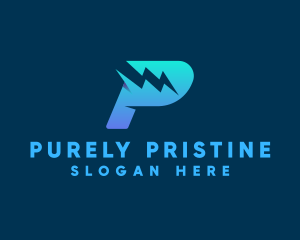 Power Lightning Bolt Letter P logo design