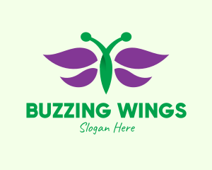 Purple Butterfly Insect logo