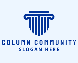 Blue Column Shield   logo