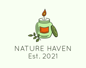 Natural Candle Jar logo design