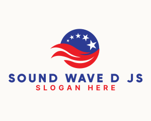 USA Wave Flag logo design