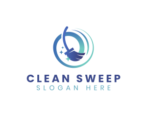 Broom Cleaning Housekeeping logo design