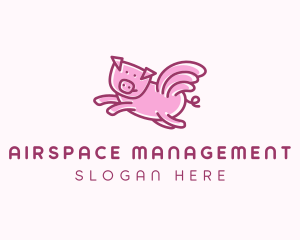 Pig Wings Flying logo