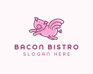 Pig Wings Flying logo