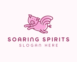 Pig Wings Flying logo