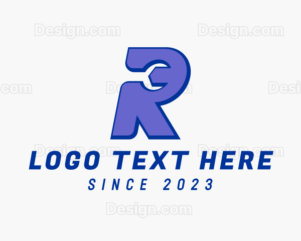 Mechanic Wrench Letter R Logo