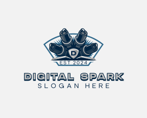 Automotive Engine Spark Plug logo design