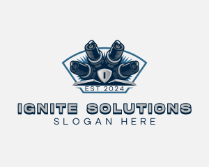 Automotive Engine Spark Plug logo design