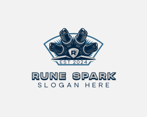 Automotive Engine Spark Plug logo design