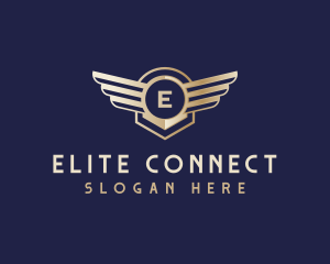 Premium Airline Wing Badge logo design