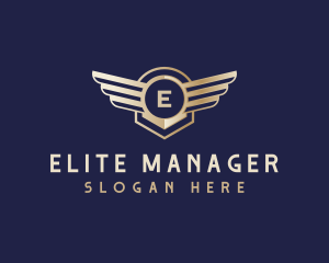 Premium Airline Wing Badge logo design