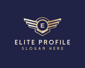 Premium Airline Wing Badge logo design