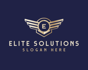 Premium Airline Wing Badge logo design