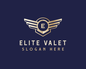 Premium Airline Wing Badge logo design