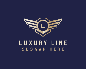 Premium Airline Wing Badge logo design