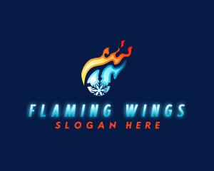 HVAC Cooling Heating logo design