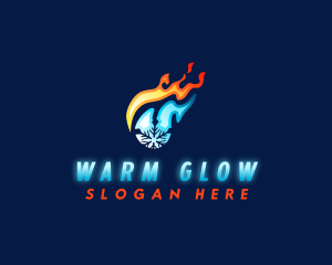 HVAC Cooling Heating logo design