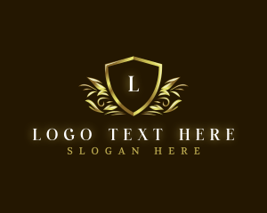 Luxury Leaf Shield logo