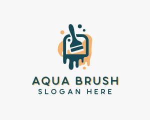 Dripping Paint Brush logo design