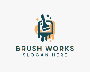 Dripping Paint Brush logo design