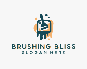 Dripping Paint Brush logo design