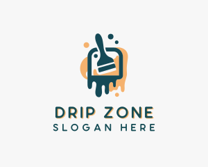 Dripping Paint Brush logo design