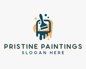 Dripping Paint Brush logo design