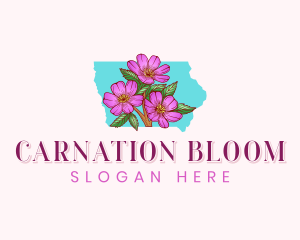 Iowa Rose Flower logo design