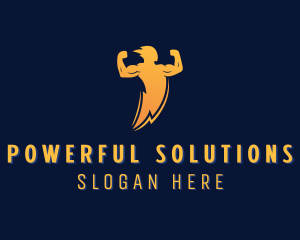 Strong Human Lightning logo design