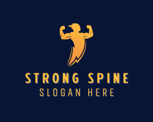 Strong Human Lightning logo design