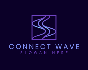 Tech Frequency Wave logo design