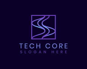 Tech Frequency Wave logo design