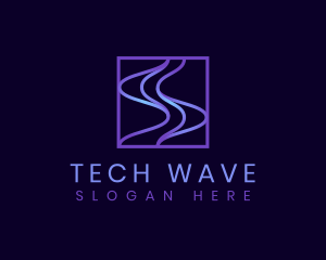 Tech Frequency Wave logo design