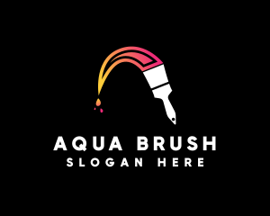 Gradient Paint Brush logo design