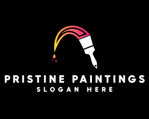 Gradient Paint Brush logo design