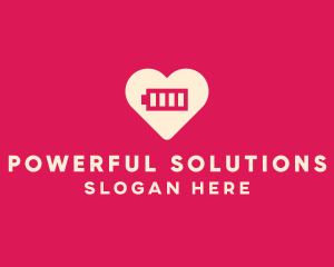 Battery Power Heart logo design