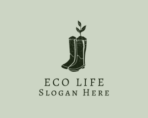 Green Gardening Boots logo design