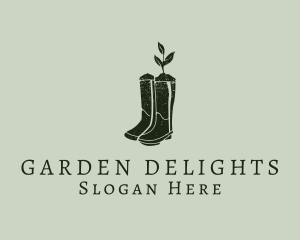 Green Gardening Boots logo design