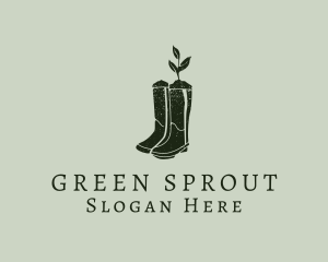 Green Gardening Boots logo design