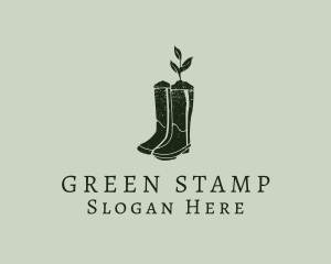 Green Gardening Boots logo design