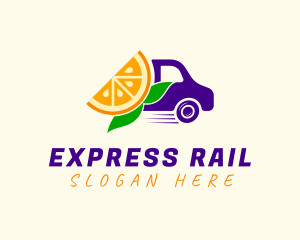 Orange Express Truck logo design